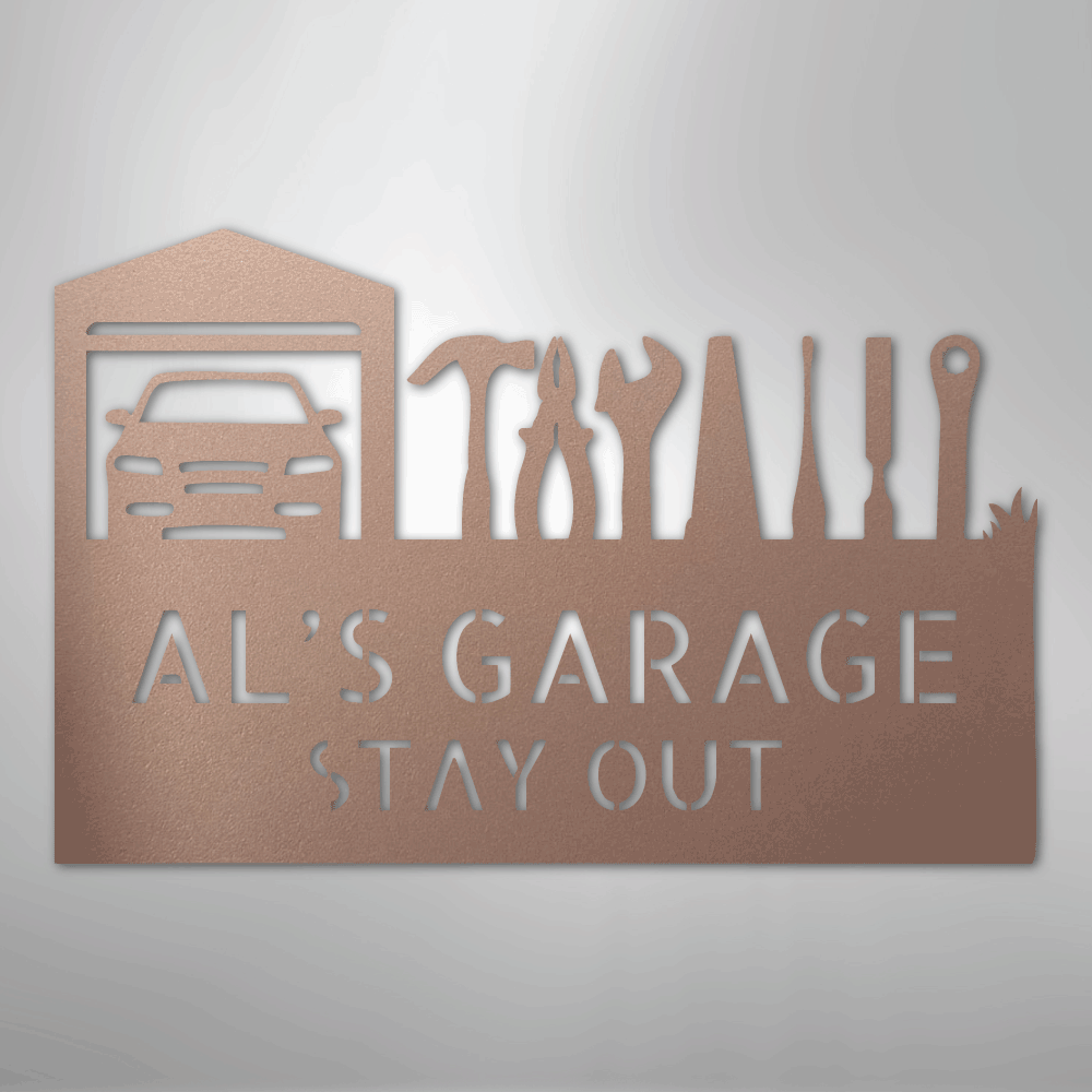 Master Of The Garage Monogram - Steel Sign - Kim’s Signature Beauty & Accessories