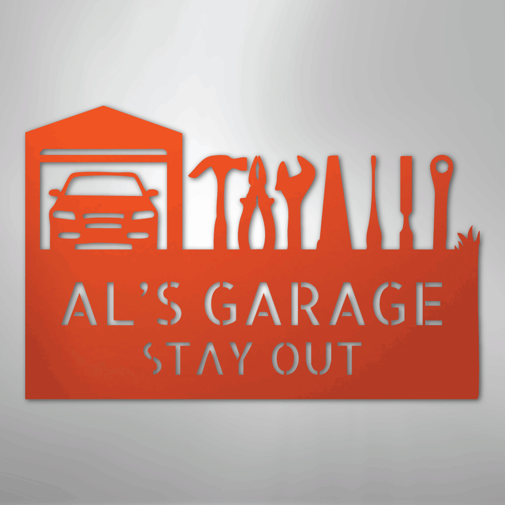 Master Of The Garage Monogram - Steel Sign - Kim’s Signature Beauty & Accessories