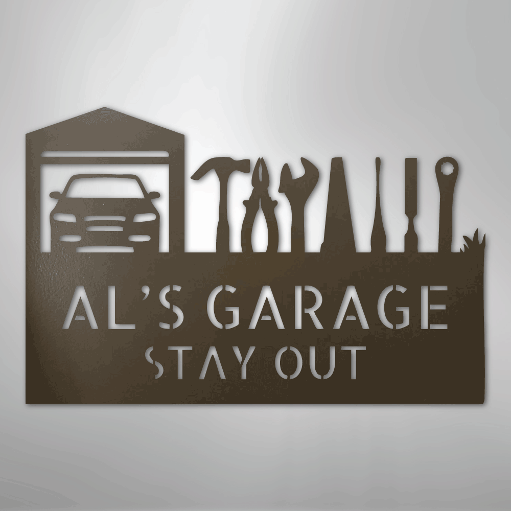Master Of The Garage Monogram - Steel Sign - Kim’s Signature Beauty & Accessories