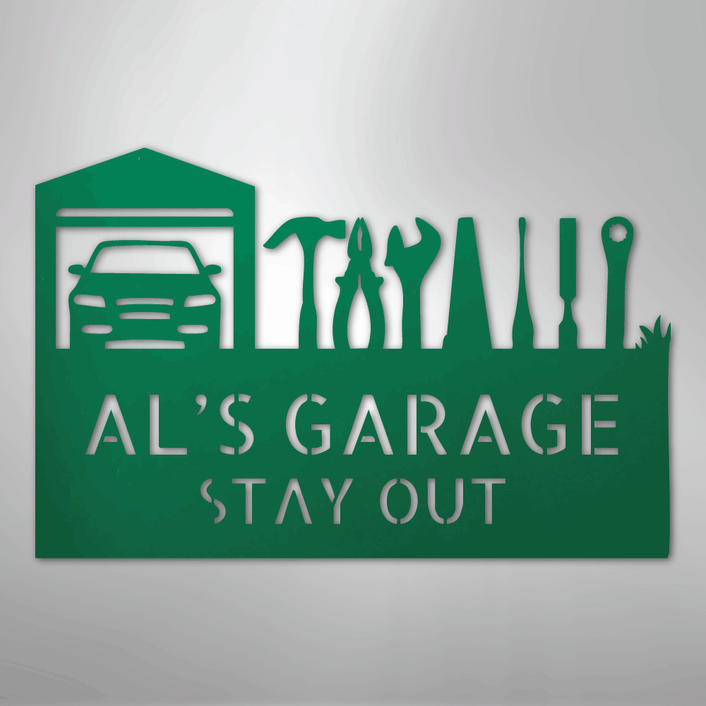 Master Of The Garage Monogram - Steel Sign - Kim’s Signature Beauty & Accessories