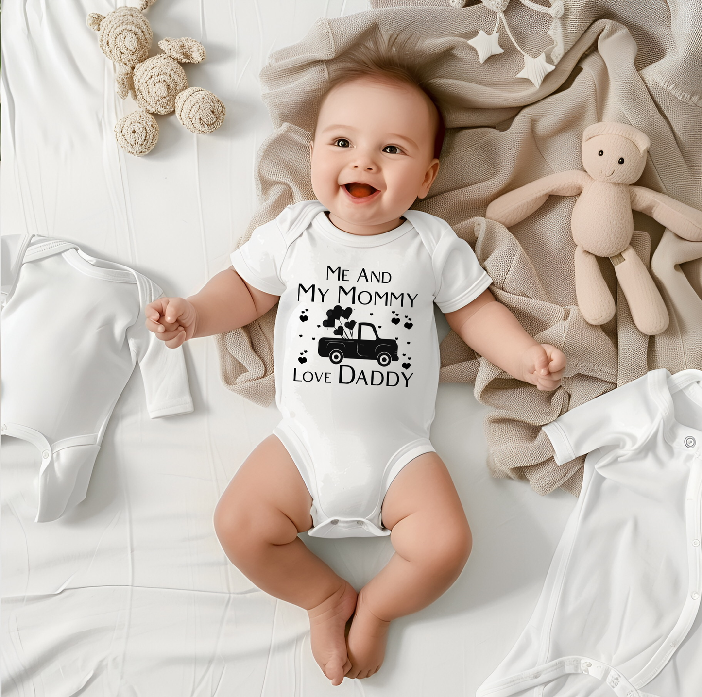 Me & Mommy Love Daddy Infant Onsie - Kim’s Signature Beauty & Accessories    