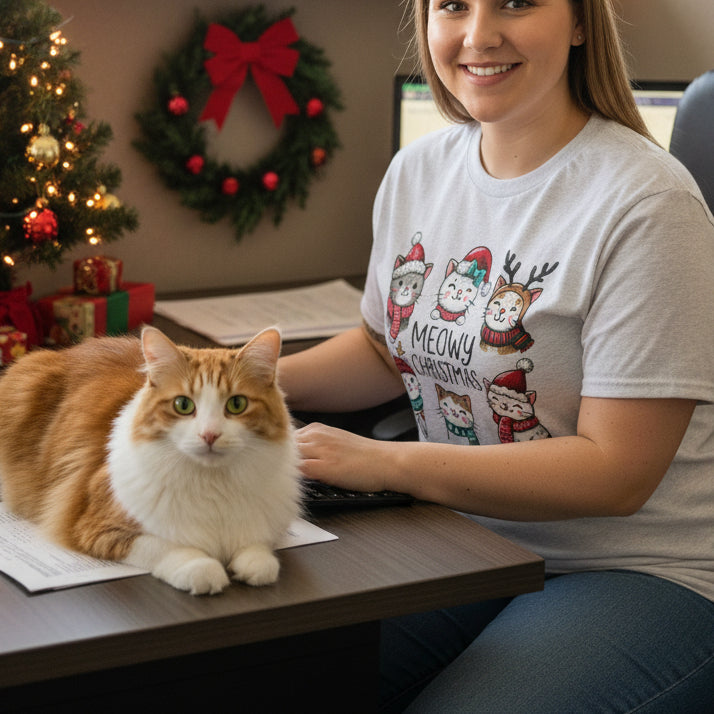 Meowy Christmas Tee - Kim’s Signature Beauty & Accessories    
