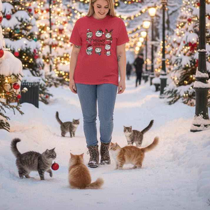 Meowy Christmas Tee - Kim’s Signature Beauty & Accessories    