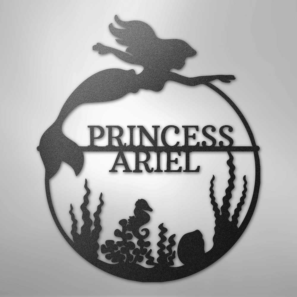 Mermaid 1 Monogram - Steel Sign - Kim’s Signature Beauty & Accessories