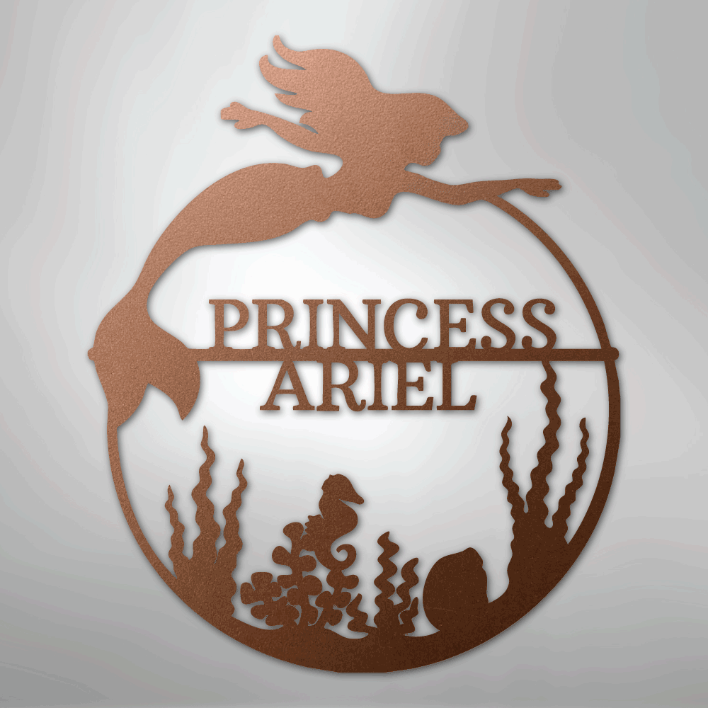 Mermaid 1 Monogram - Steel Sign - Kim’s Signature Beauty & Accessories