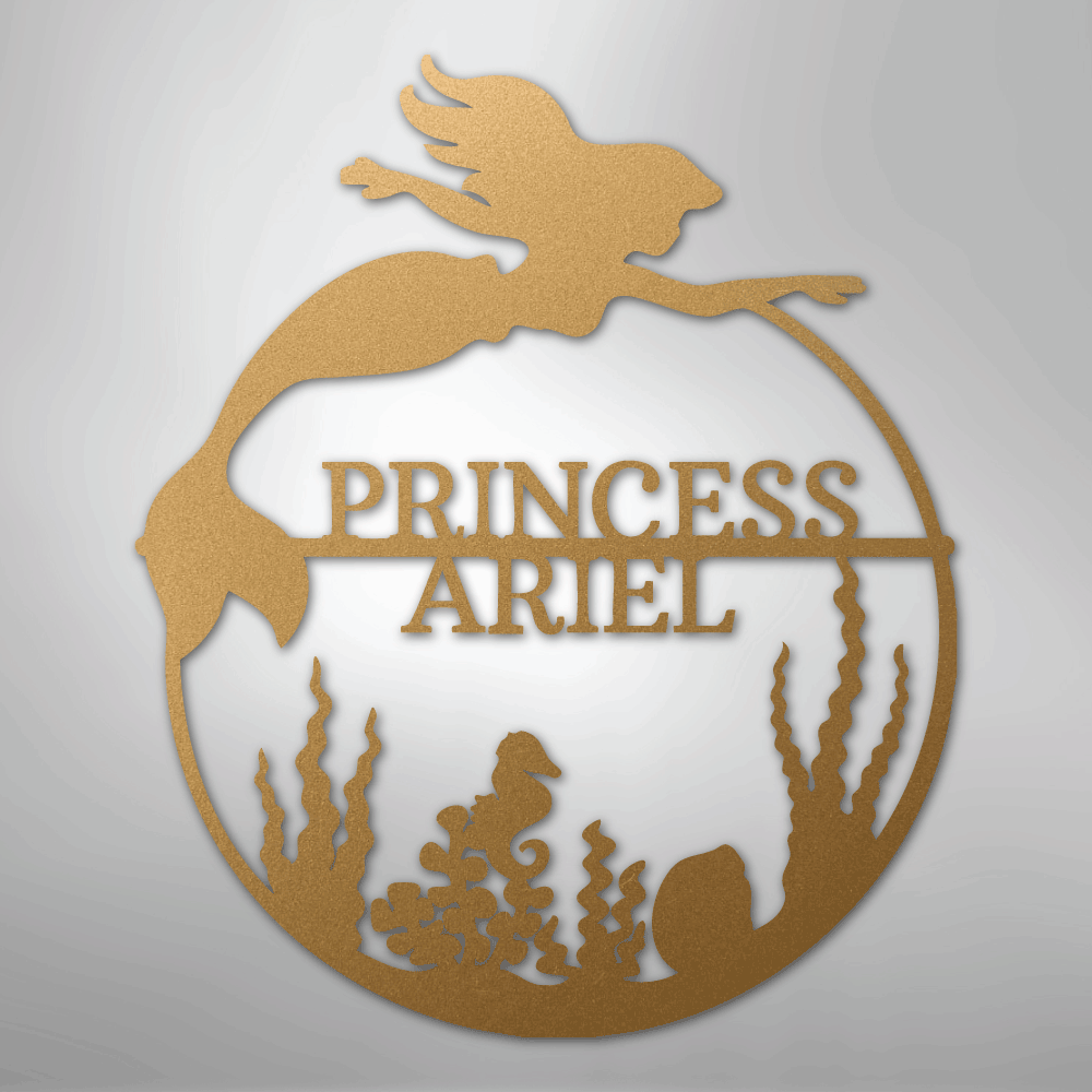 Mermaid 1 Monogram - Steel Sign - Kim’s Signature Beauty & Accessories