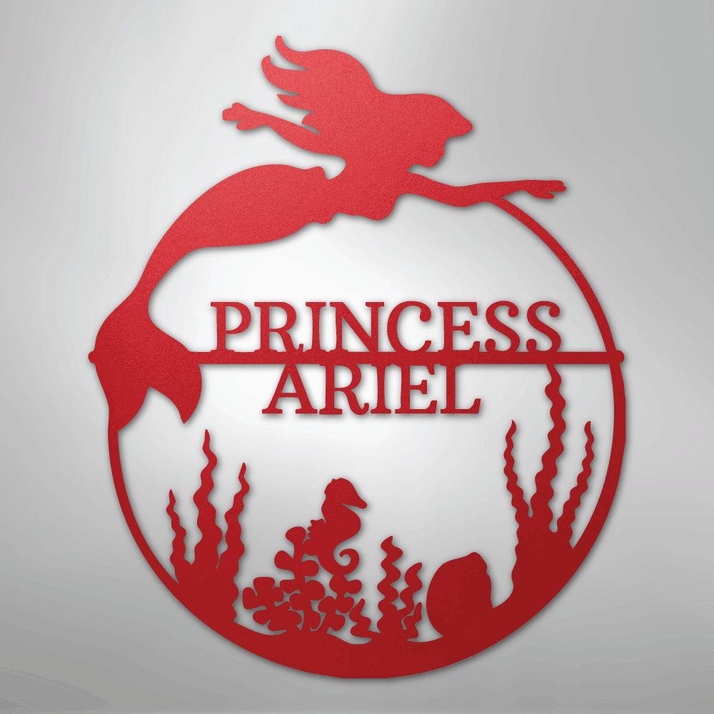 Mermaid 1 Monogram - Steel Sign - Kim’s Signature Beauty & Accessories