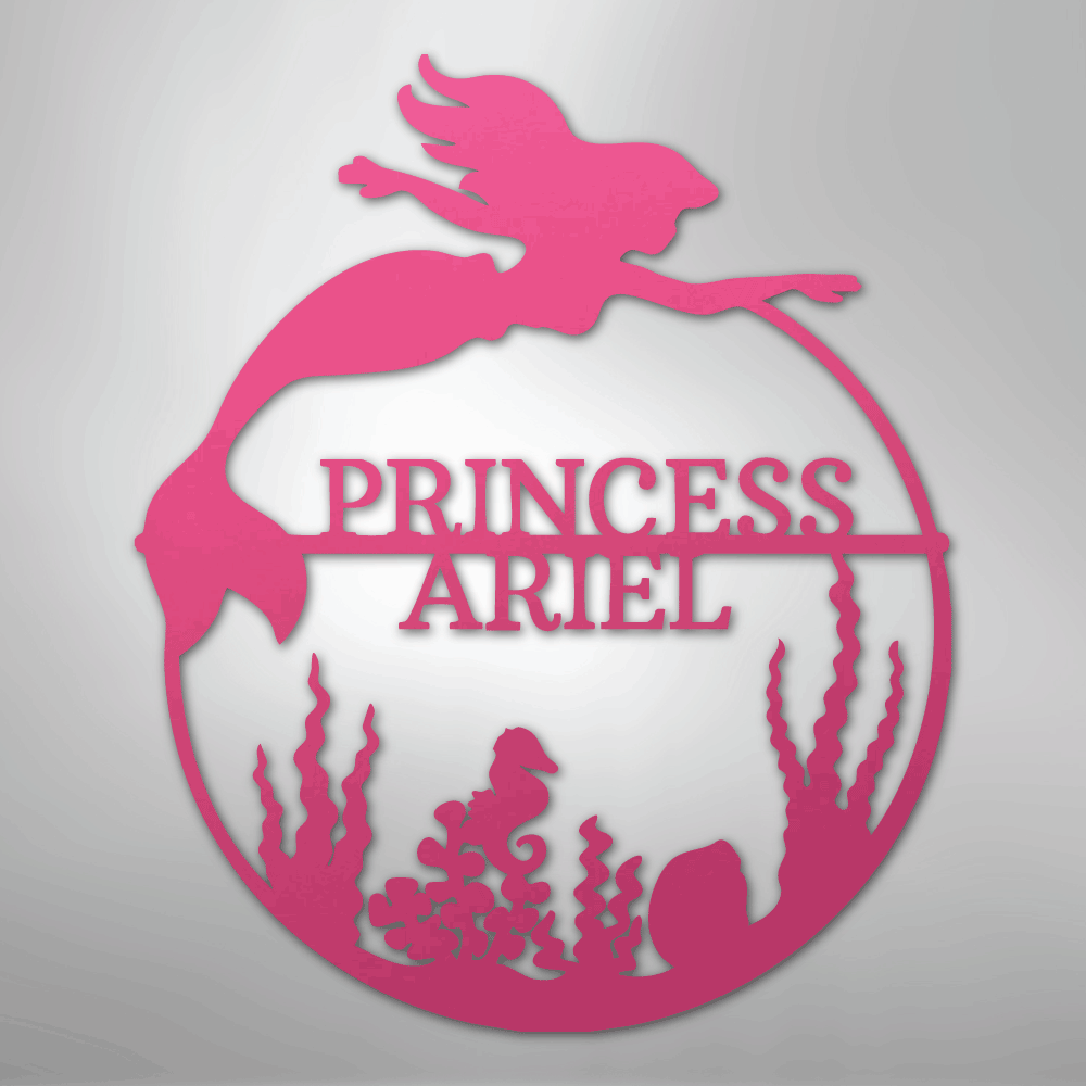 Mermaid 1 Monogram - Steel Sign - Kim’s Signature Beauty & Accessories