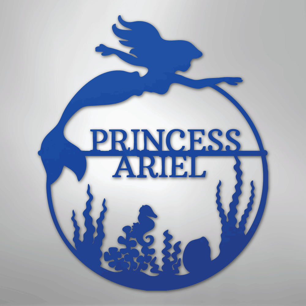 Mermaid 1 Monogram - Steel Sign - Kim’s Signature Beauty & Accessories