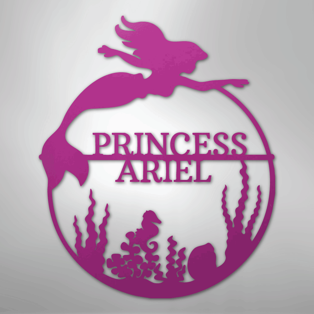 Mermaid 1 Monogram - Steel Sign - Kim’s Signature Beauty & Accessories