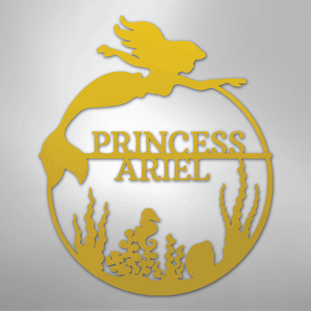 Mermaid 1 Monogram - Steel Sign - Kim’s Signature Beauty & Accessories