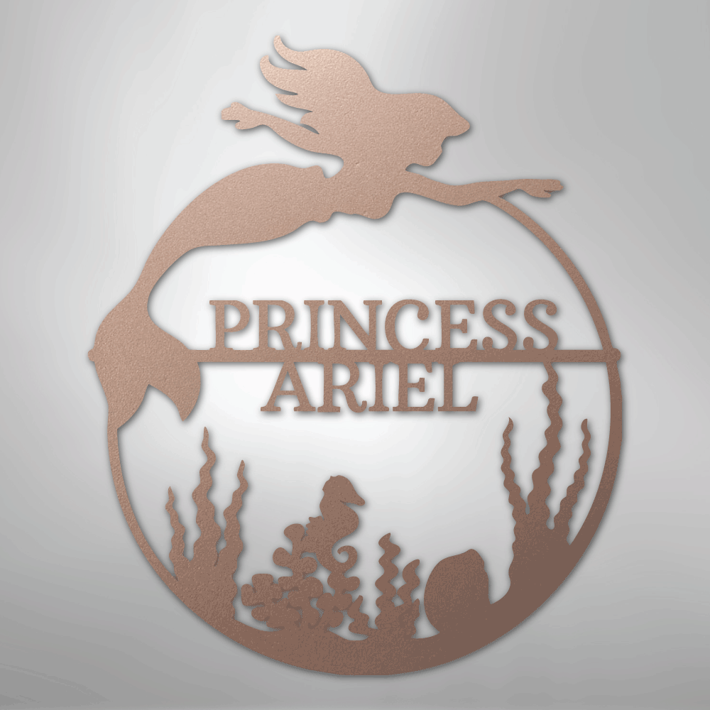 Mermaid 1 Monogram - Steel Sign - Kim’s Signature Beauty & Accessories