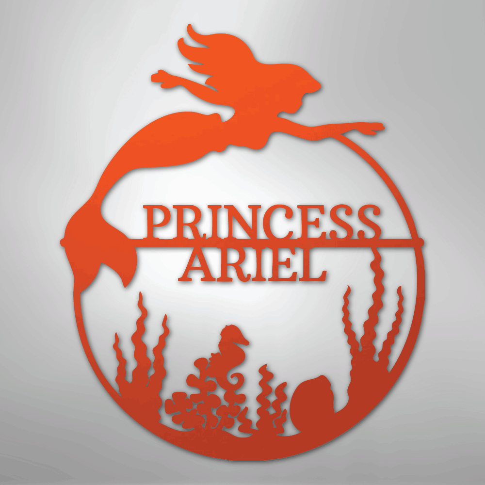 Mermaid 1 Monogram - Steel Sign - Kim’s Signature Beauty & Accessories