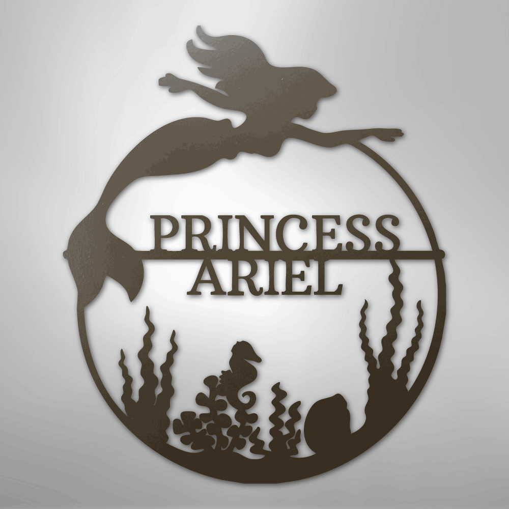 Mermaid 1 Monogram - Steel Sign - Kim’s Signature Beauty & Accessories