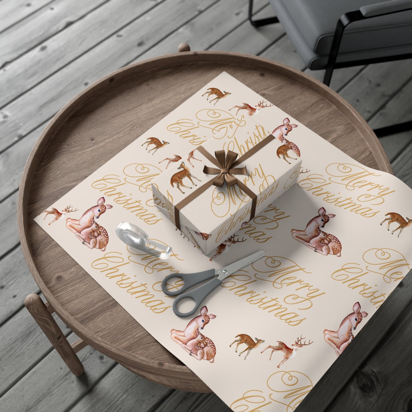 Merry Christmas Deer Gift Wrapping Paper - Kim’s Signature Beauty & Accessories    