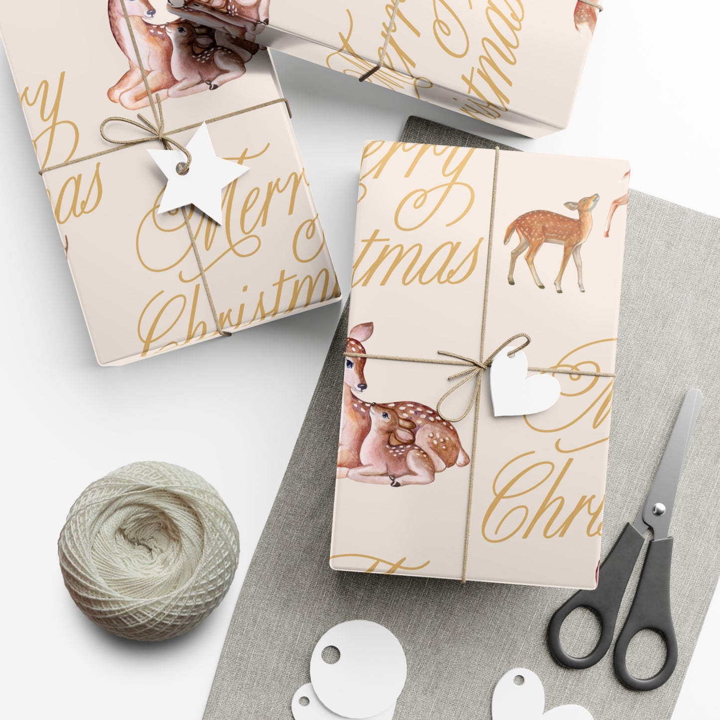 Merry Christmas Deer Gift Wrapping Paper - Kim’s Signature Beauty & Accessories    