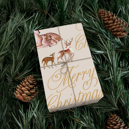 Merry Christmas Deer Gift Wrapping Paper - Kim’s Signature Beauty & Accessories    