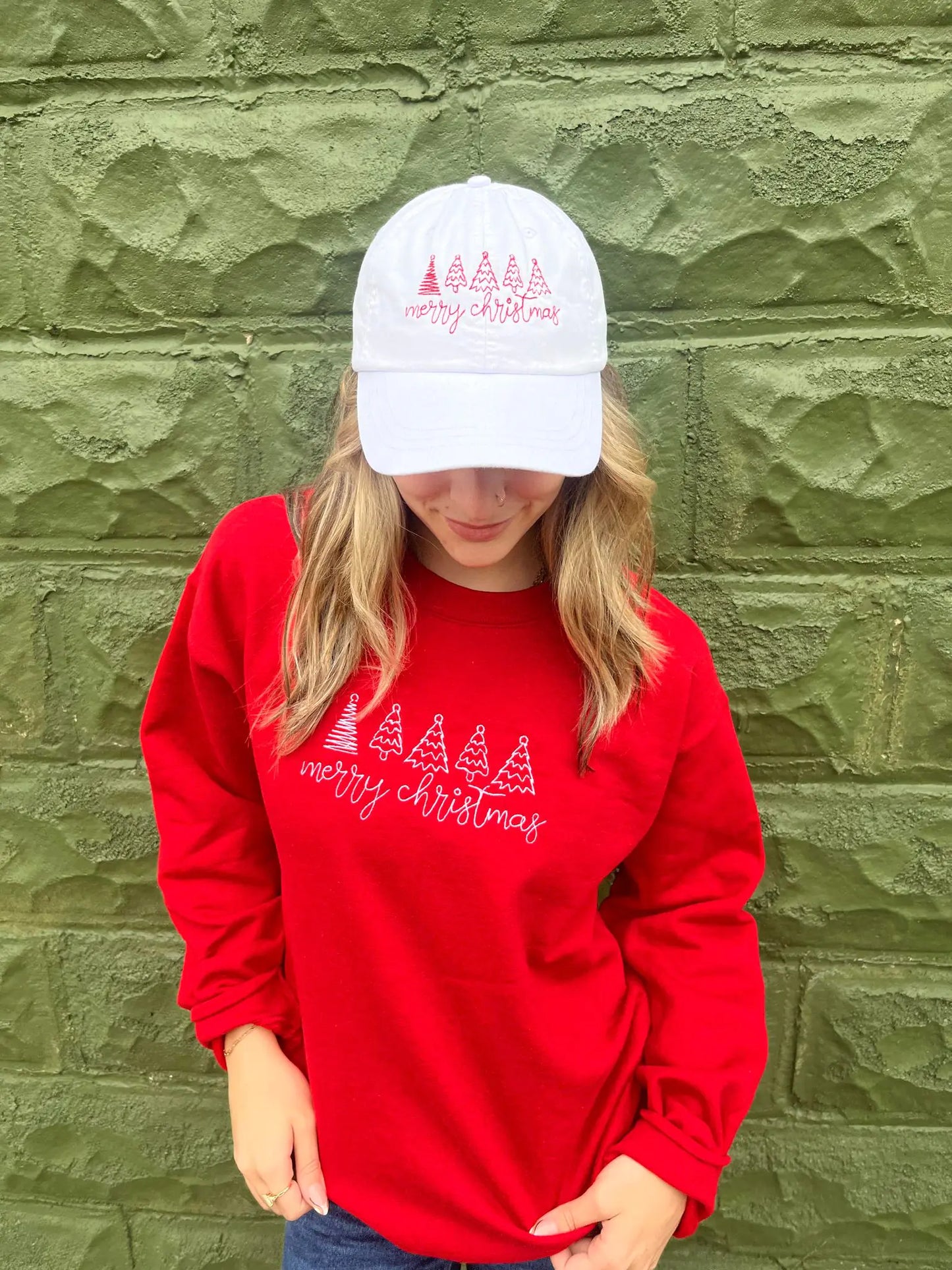 Merry Christmas Embroidered Sweatshirt - Kim’s Signature Beauty & Accessories    