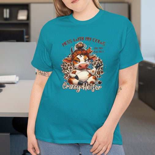 Mess With My Cows Shirt – Crazy Heifer Highland Cow Tee - Kim’s Signature Beauty & Accessories