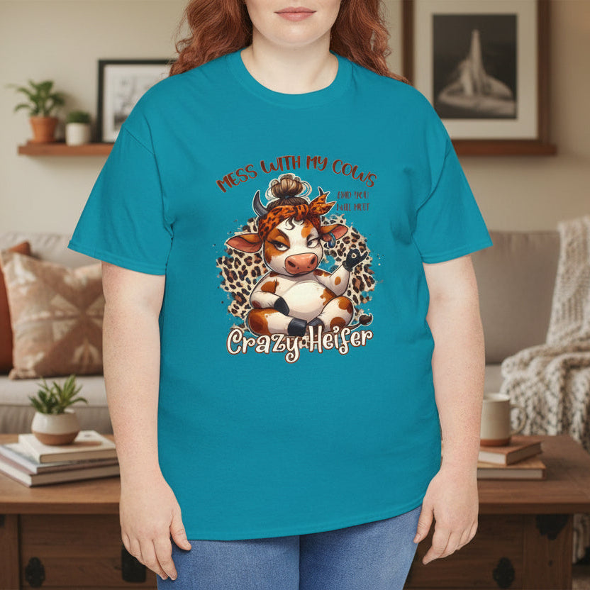 Mess With My Cows Shirt – Crazy Heifer Highland Cow Tee - Kim’s Signature Beauty & Accessories