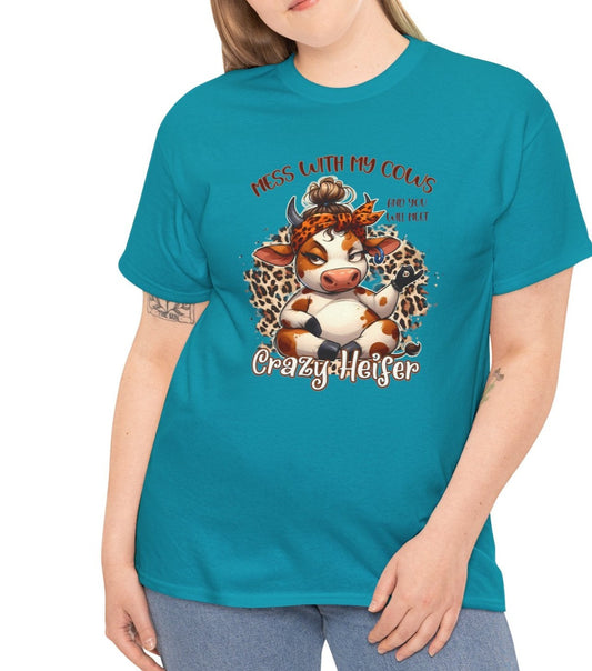 Mess with my Cows Crazy Heifer Tee - Kim’s Signature Beauty & Accessories    