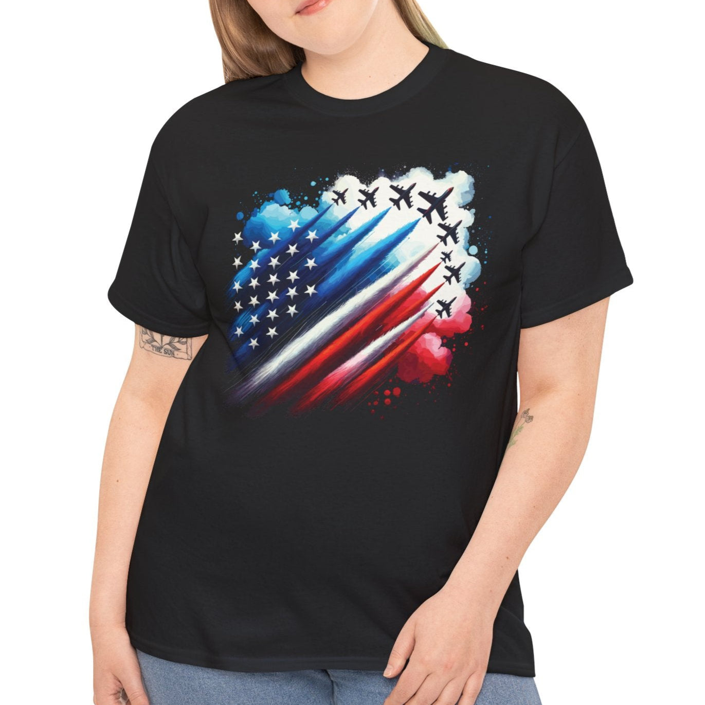 Military Pride Unisex Tee – Jet Flag Graphic for 4th of July - Kim’s Signature Beauty & Accessories    