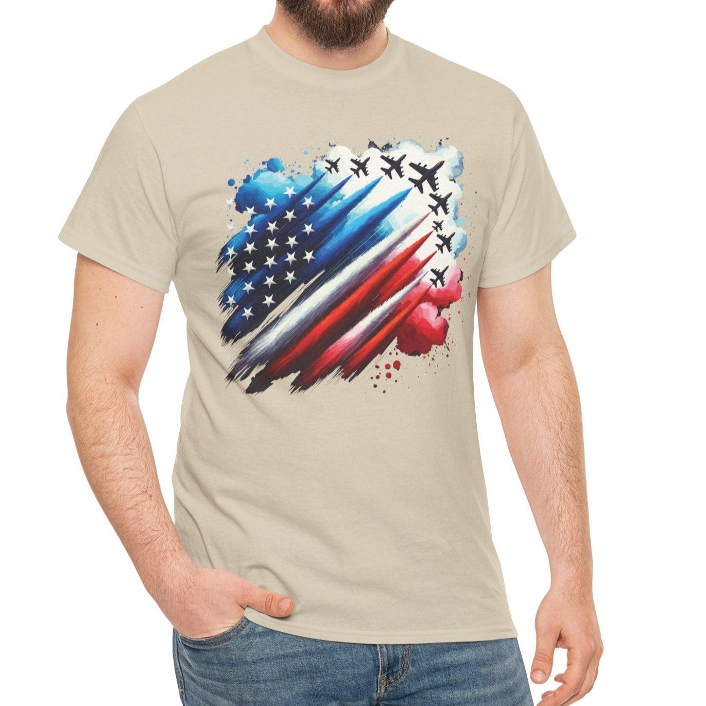 Military Pride Unisex Tee – Jet Flag Graphic for 4th of July - Kim’s Signature Beauty & Accessories    