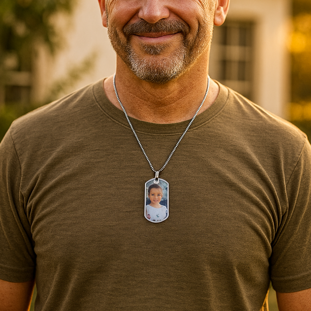 Military Upload your photo - Dog Tag Necklace - Kim’s Signature Beauty & Accessories    