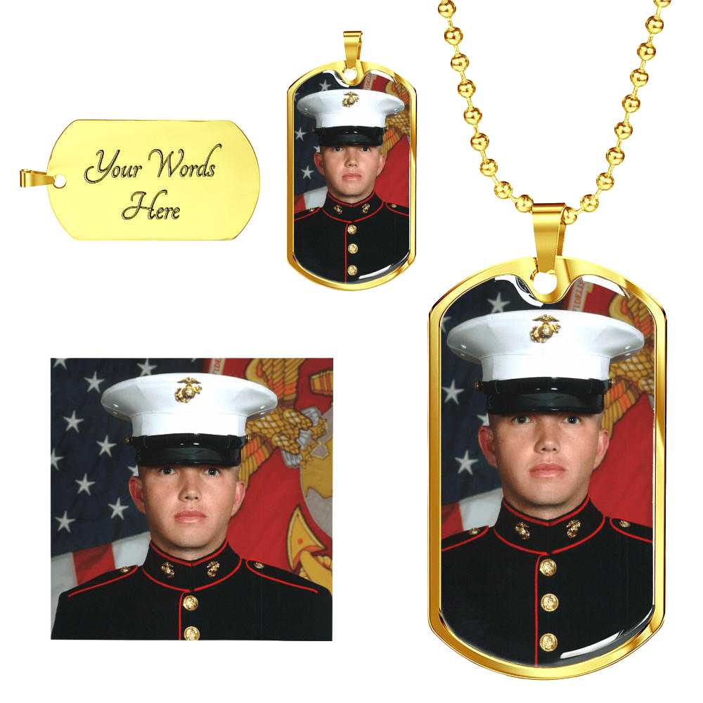 Military Upload your photo - Dog Tag Necklace - Kim’s Signature Beauty & Accessories    