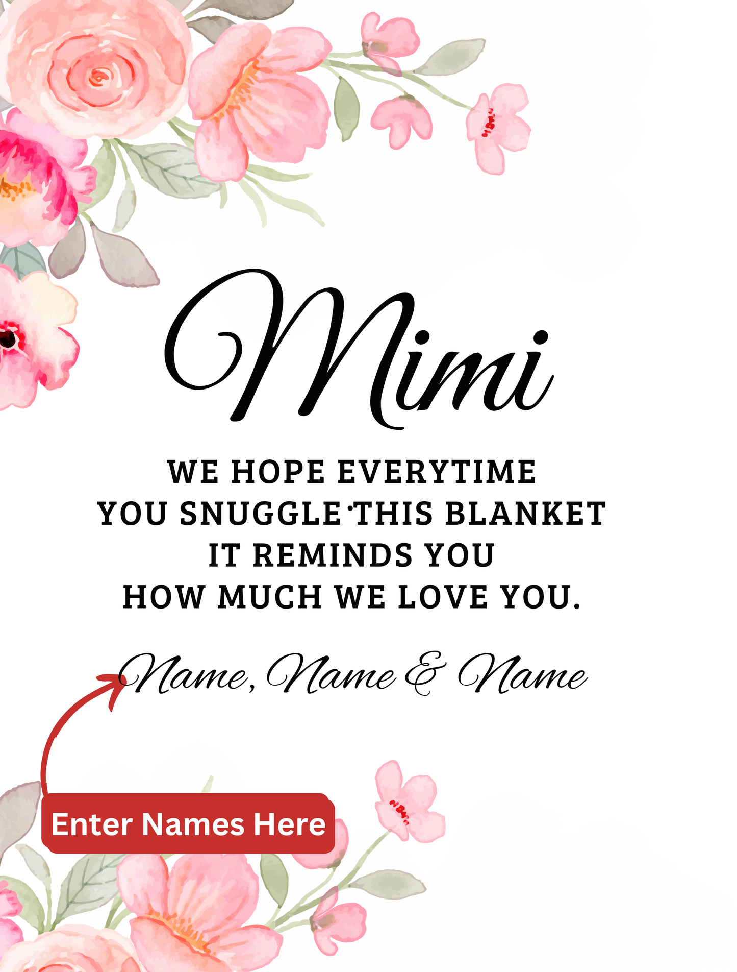 Mimi, Personalized Plush Fleece Blanket - Kim’s Signature Beauty & Accessories    