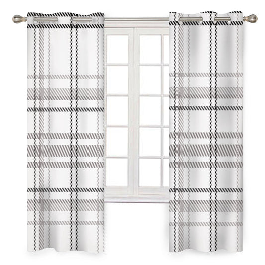Modern Black and White Plaid Blackout Curtains – 2 Panel Set - Kim’s Signature Beauty & Accessories    