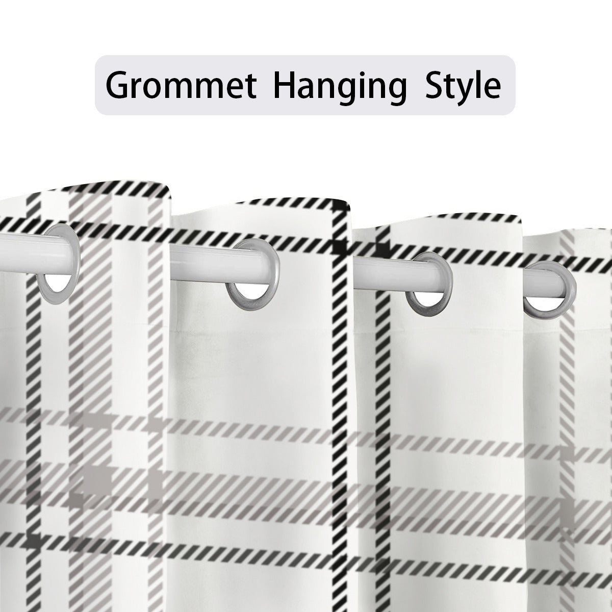 Modern Black and White Plaid Blackout Curtains – 2 Panel Set - Kim’s Signature Beauty & Accessories    