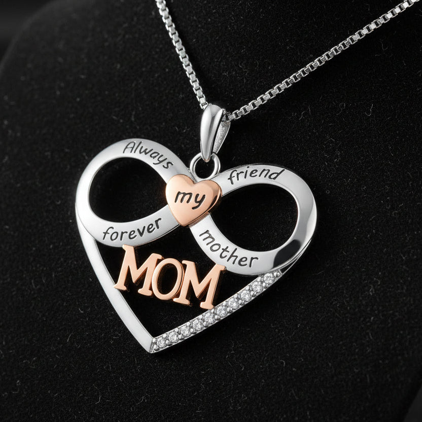 Mom Heart Pendant Necklace in 925 Sterling Silver – Gift for Mom - Kim’s Signature Beauty & Accessories