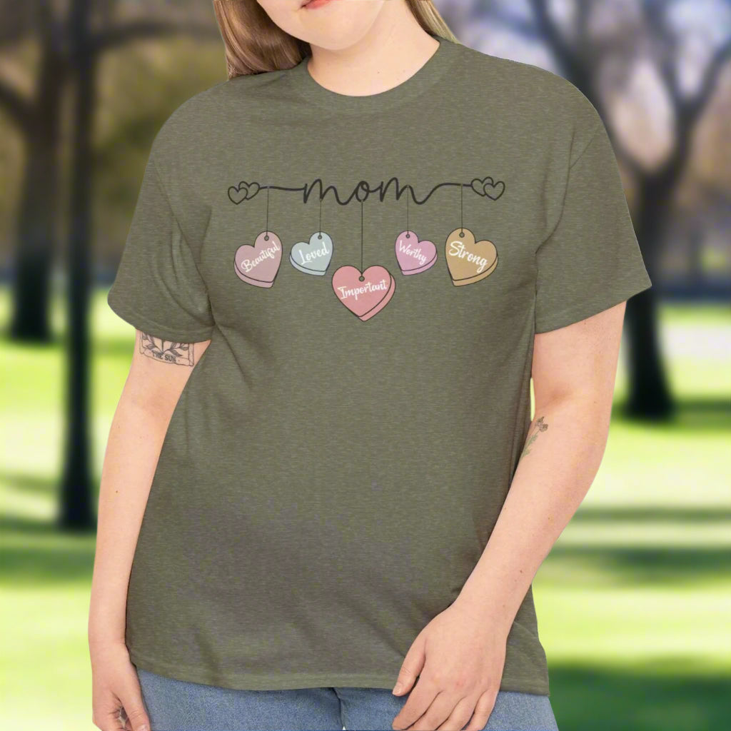 Mom, Heart on a String Inspritational Tee - Kim’s Signature Beauty & Accessories    