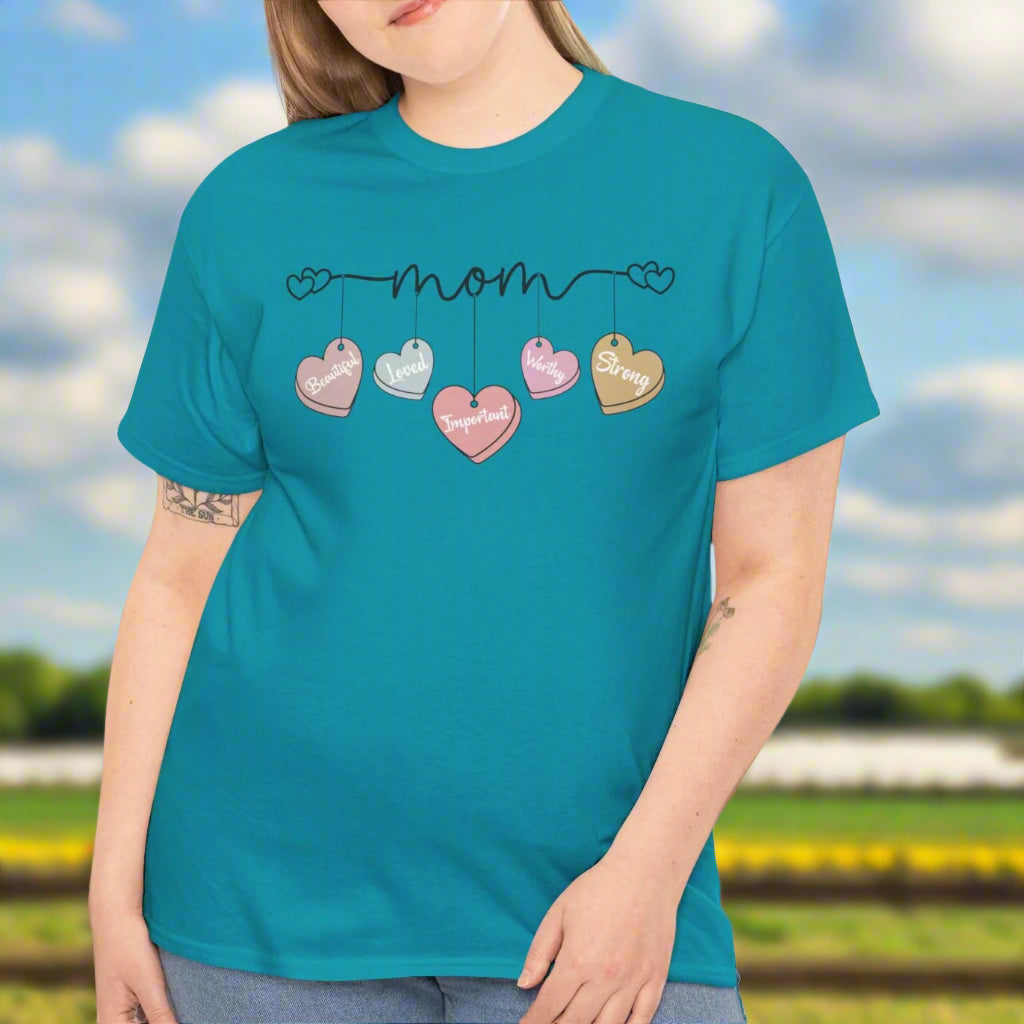 Mom, Heart on a String Inspritational Tee - Kim’s Signature Beauty & Accessories    
