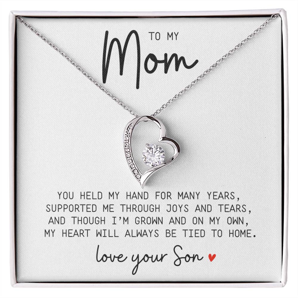 Mom, I'm Always Tied to Home | Necklace Message Card - Kim’s Signature Beauty & Accessories    
