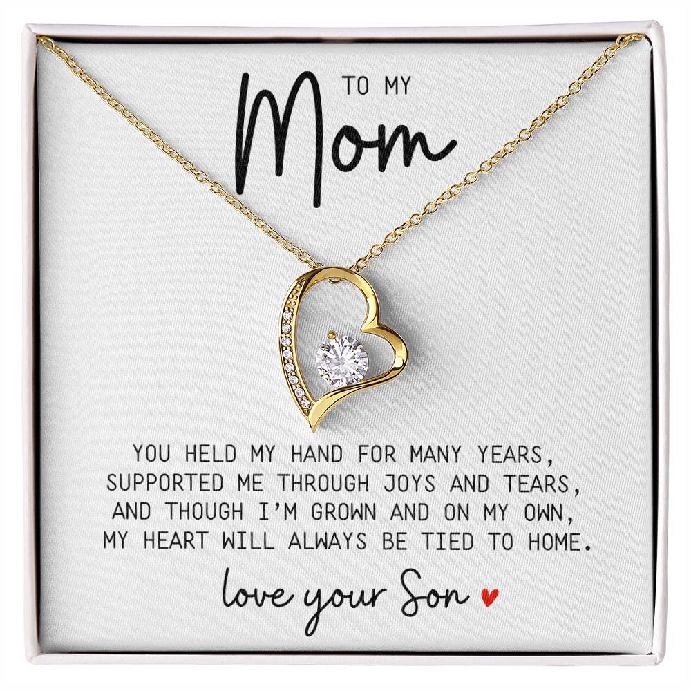 Mom, I'm Always Tied to Home | Necklace Message Card - Kim’s Signature Beauty & Accessories    