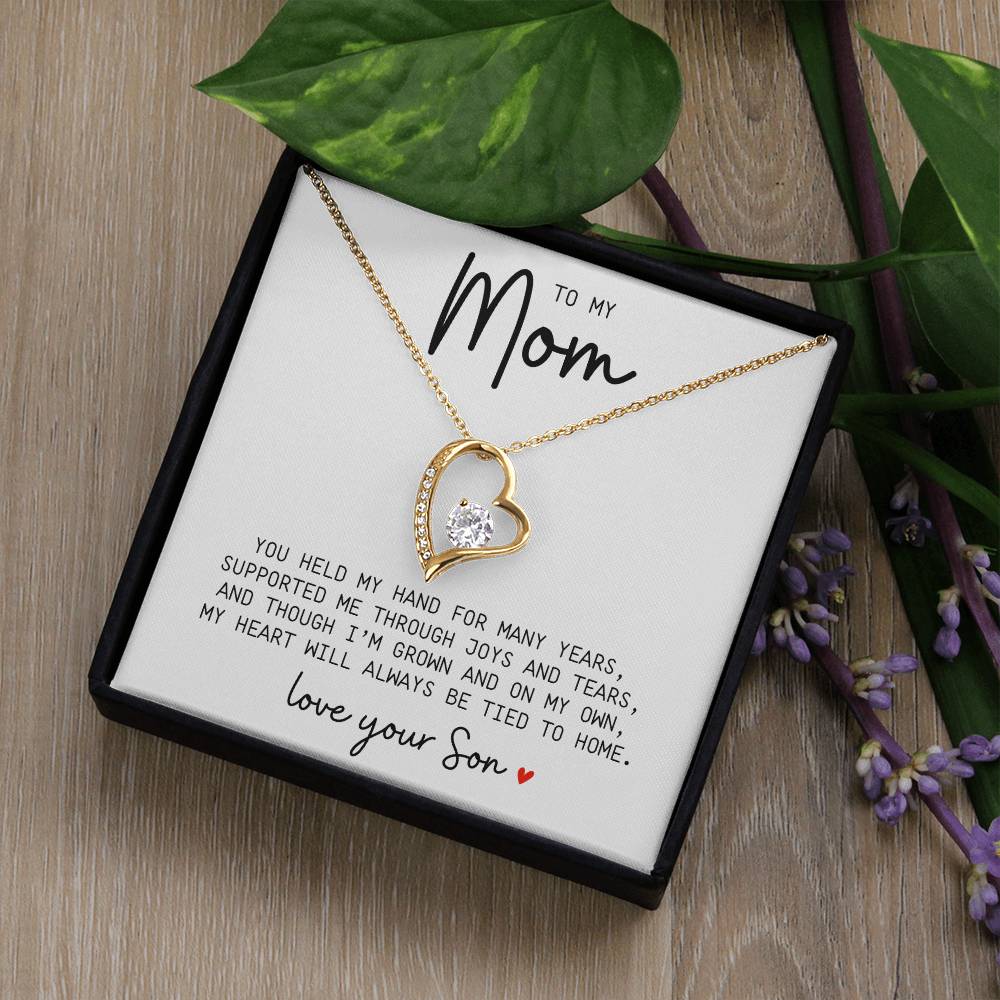 Mom, I'm Always Tied to Home | Necklace Message Card - Kim’s Signature Beauty & Accessories    