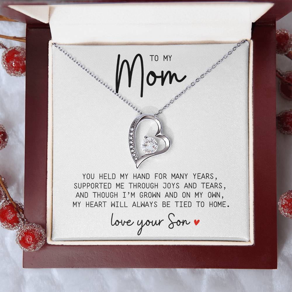 Mom, I'm Always Tied to Home | Necklace Message Card - Kim’s Signature Beauty & Accessories    