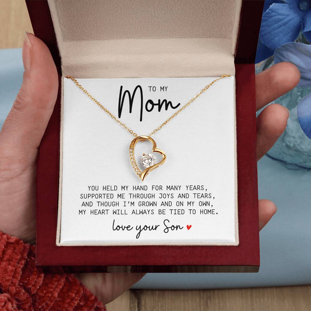 Mom, I'm Always Tied to Home | Necklace Message Card - Kim’s Signature Beauty & Accessories    
