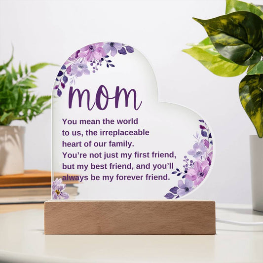 Mom, My Forever Friend, Acrylic Night Light - Kim’s Signature Beauty & Accessories    