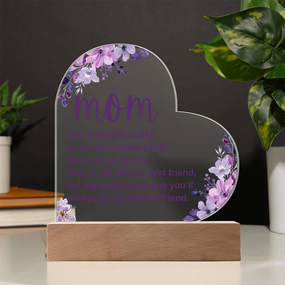 Mom, My Forever Friend, Acrylic Night Light - Kim’s Signature Beauty & Accessories    