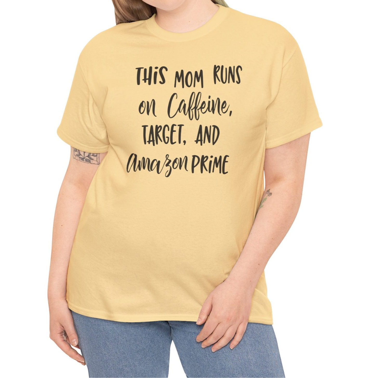 Mom Runs on Amazon Prime Tee - Kim’s Signature Beauty & Accessories    