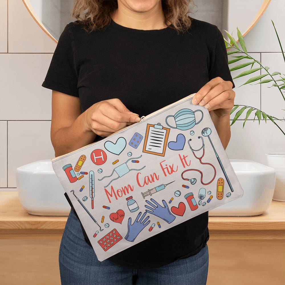 Mom can fix it Large Zipper pouch - Kim’s Signature Beauty & Accessories    
