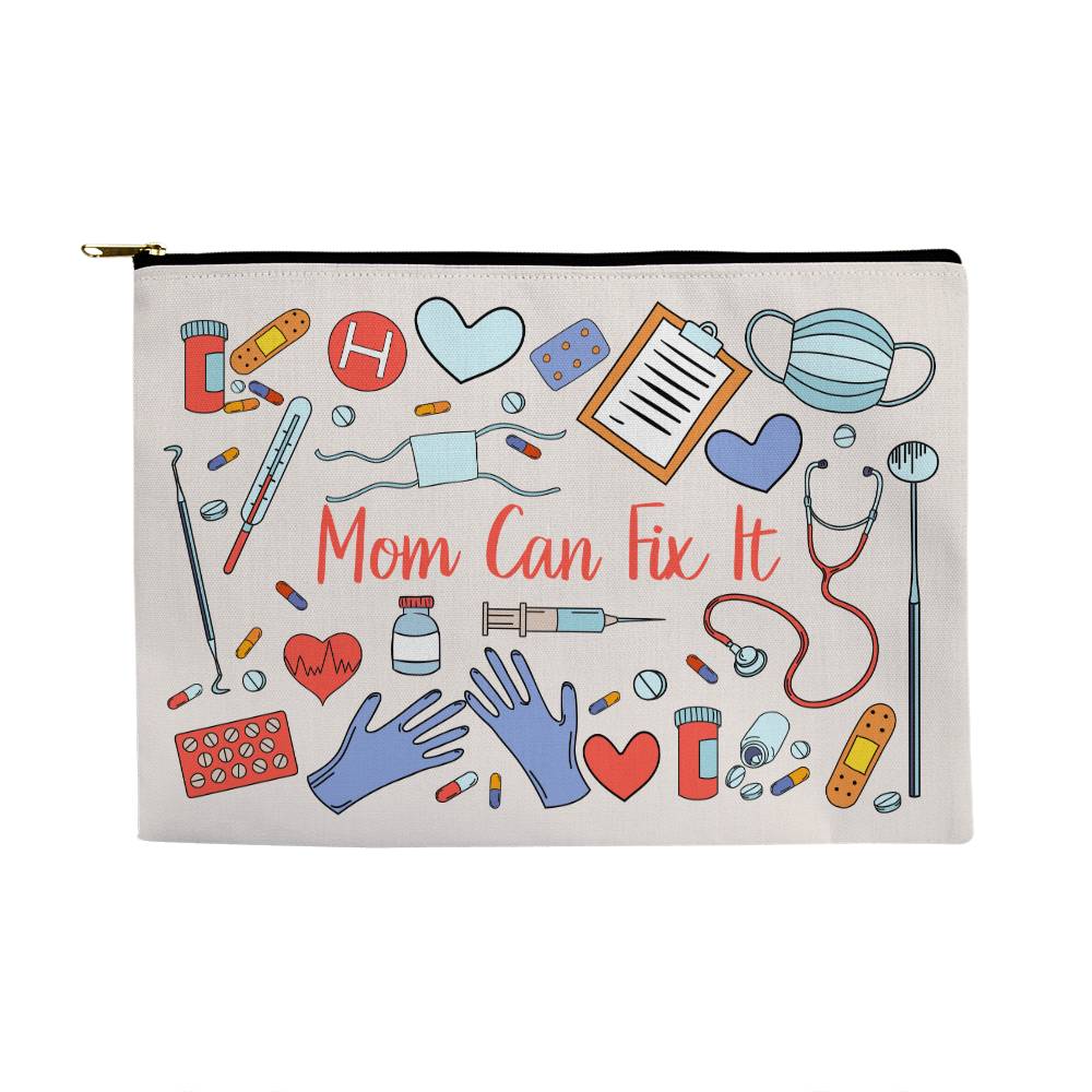 Mom can fix it Large Zipper pouch - Kim’s Signature Beauty & Accessories    