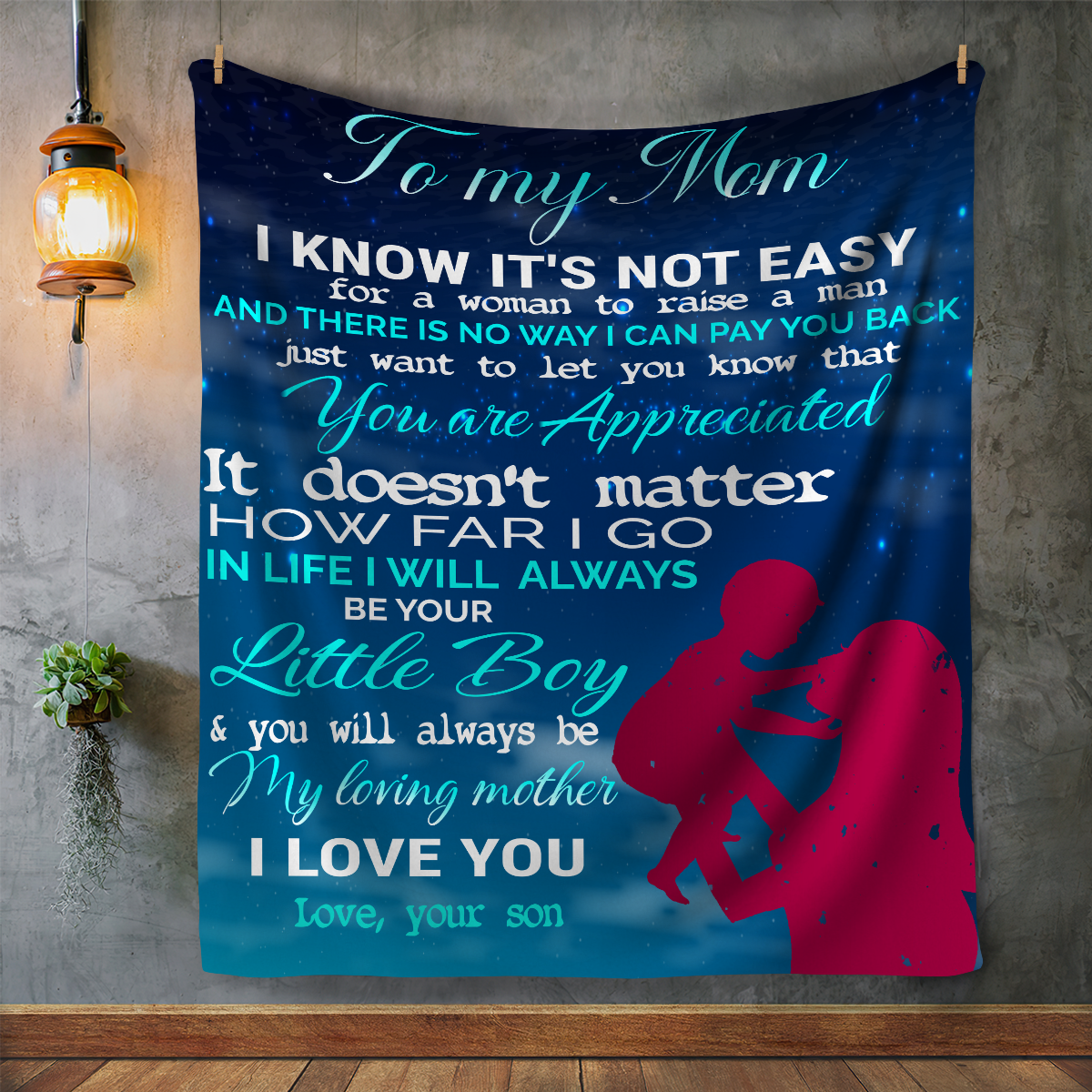 Mom from Son Blanket (50X60) - Kim’s Signature Beauty & Accessories    