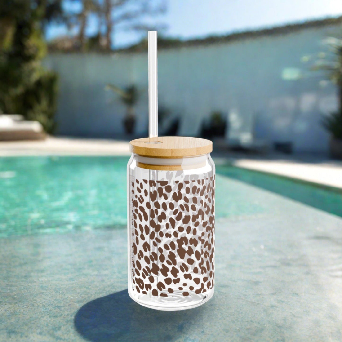 Momma Leopard Sipper Glass, 16oz - Kim’s Signature Beauty & Accessories    
