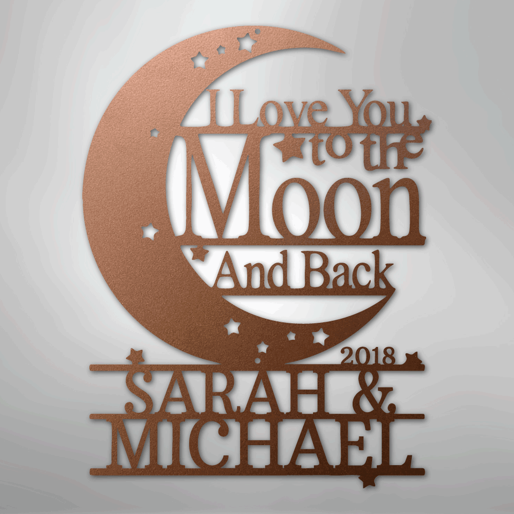 Moon and Back Monogram - Steel Sign - Kim’s Signature Beauty & Accessories