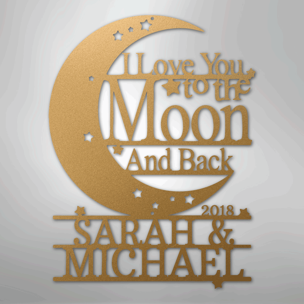 Moon and Back Monogram - Steel Sign - Kim’s Signature Beauty & Accessories