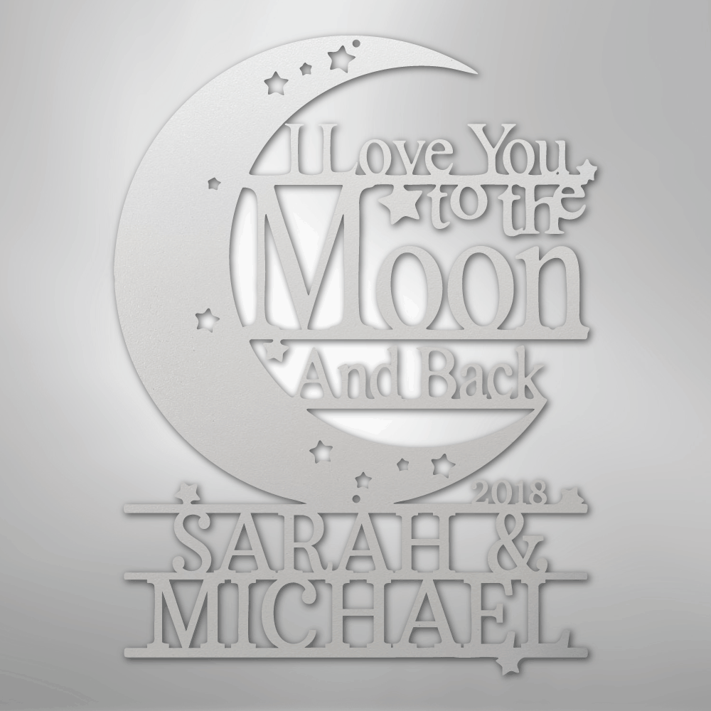Moon and Back Monogram - Steel Sign - Kim’s Signature Beauty & Accessories